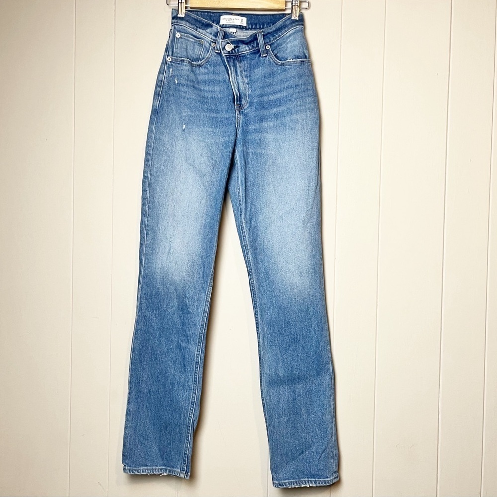 Abercrombie & Fitch 90s Straight Ultra High Rise Jeans 24 00 L Long Curve Love - Picture 2 of 14